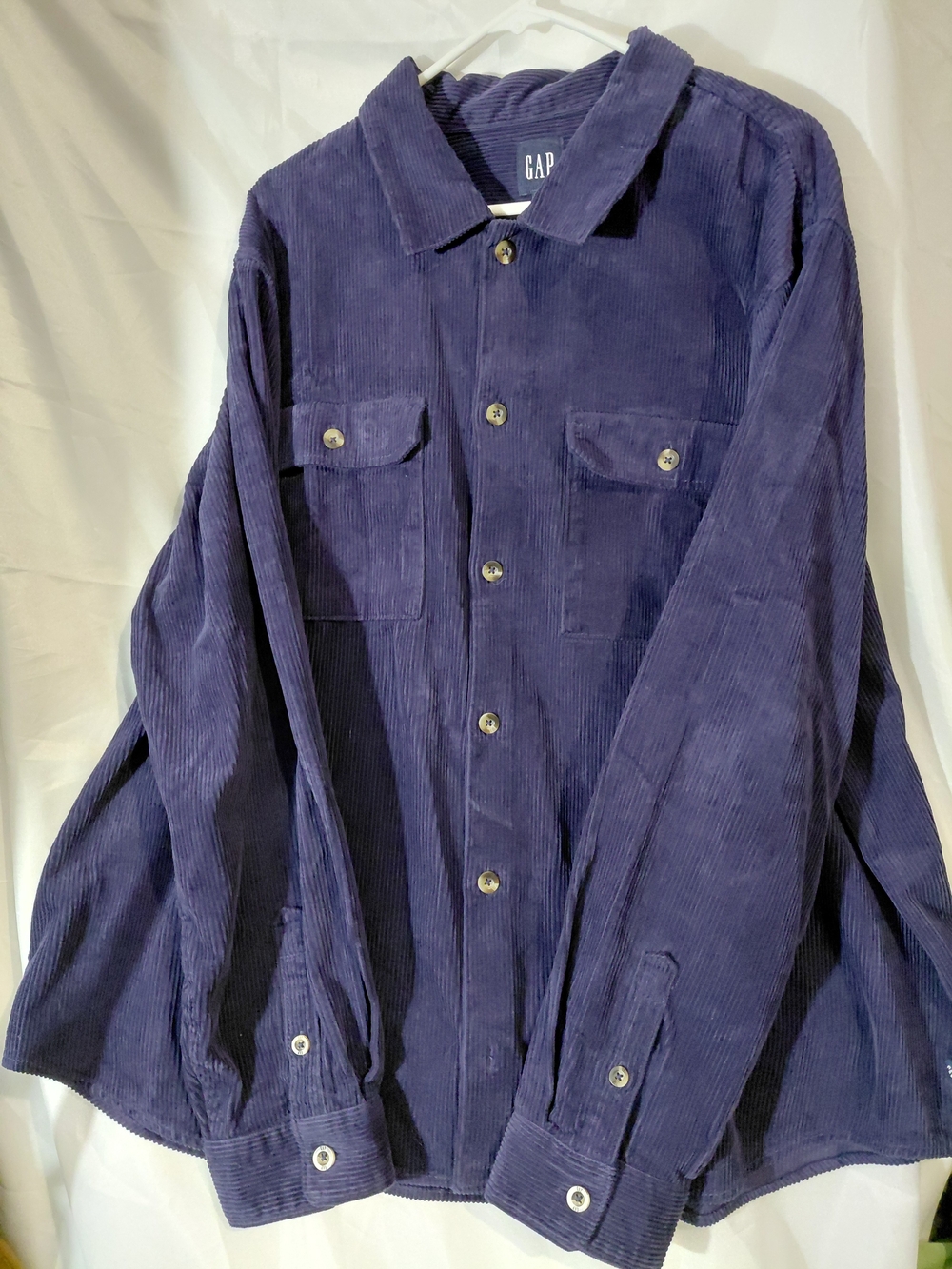 GAP Men's Corduroy Shirt Jacket in Navy Blue